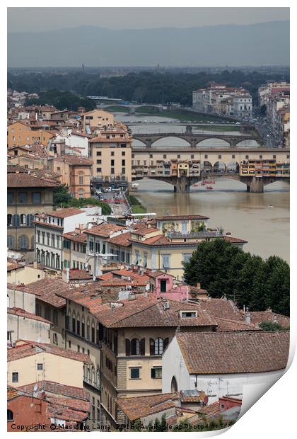 Landscape of Florence Print by Massimo Lama
