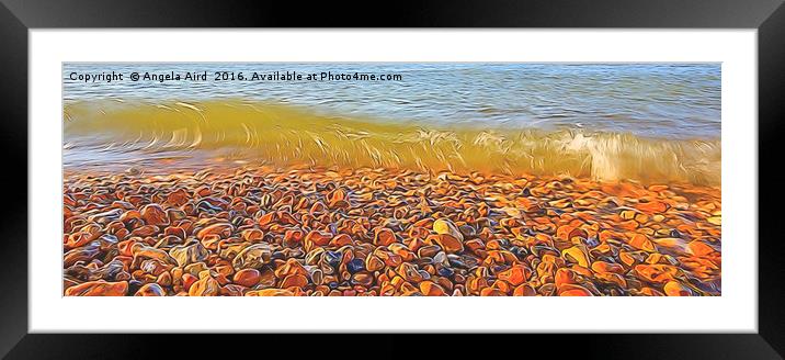 Pebbles. Framed Mounted Print by Angela Aird