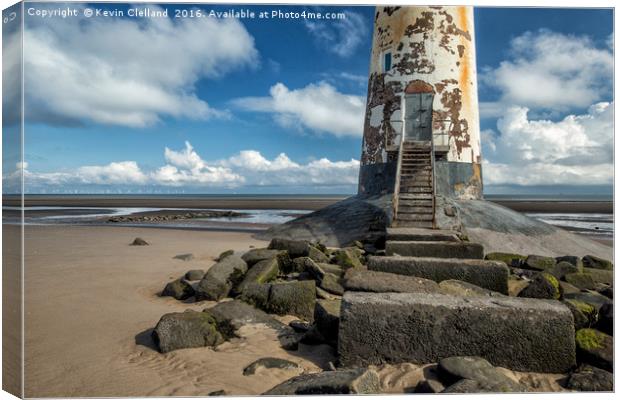 Talacre Beach Lighthouse Canvas Print by Kevin Clelland
