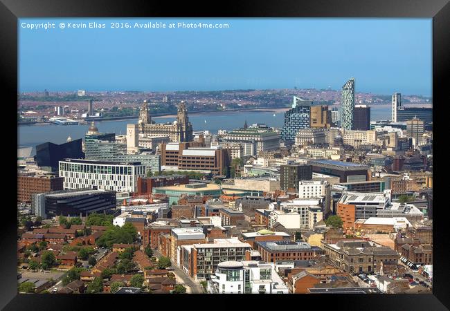 Liverpool city from above Framed Print by Kevin Elias