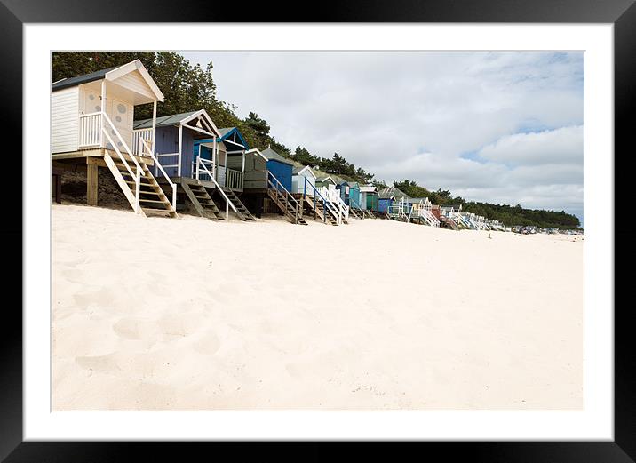 Beach Huts Framed Mounted Print by Simon Wrigglesworth