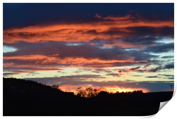 sunset behind wild clouds Print by Tanya Lowery