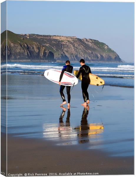 Surf Chat Canvas Print by Rick Penrose