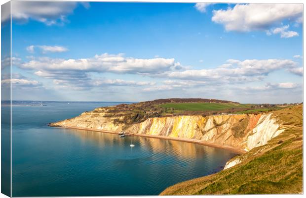 Looking Down On Alum Bay Isle Of Wight Canvas Print by Wight Landscapes