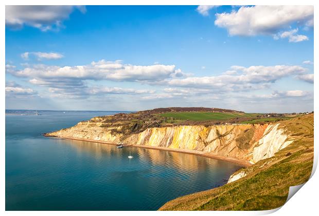 Looking Down On Alum Bay Isle Of Wight Print by Wight Landscapes