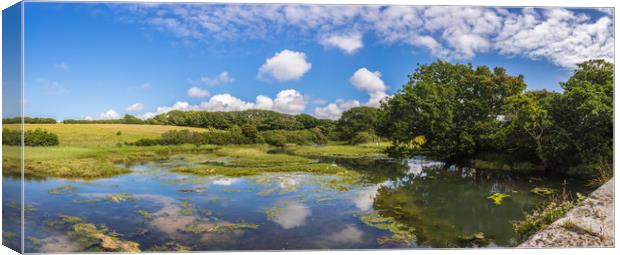 Newtown Causeway Panorama Canvas Print by Wight Landscapes