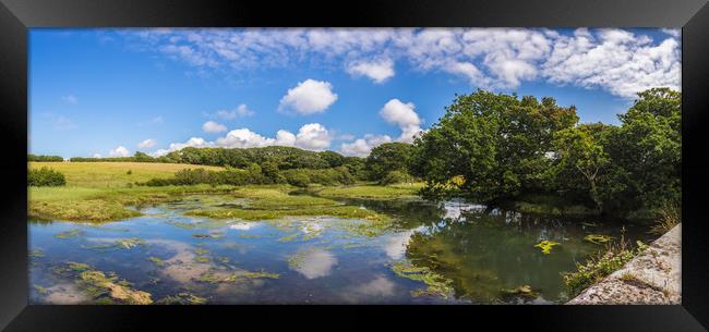 Newtown Causeway Panorama Framed Print by Wight Landscapes