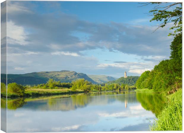 River Forth towards the Wallace Monument. Canvas Print by Tommy Dickson