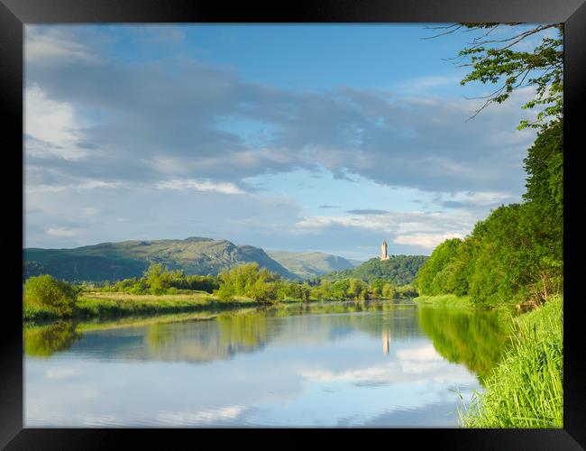 River Forth towards the Wallace Monument. Framed Print by Tommy Dickson