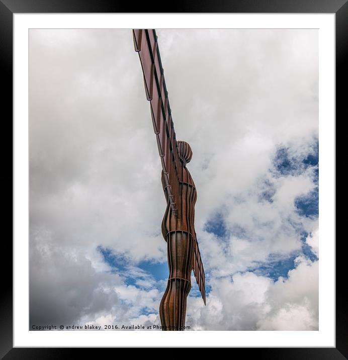 Shining Angel of the North Framed Mounted Print by andrew blakey