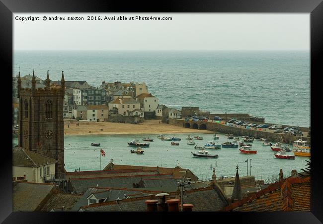 ROOF TOP COASTLINE Framed Print by andrew saxton
