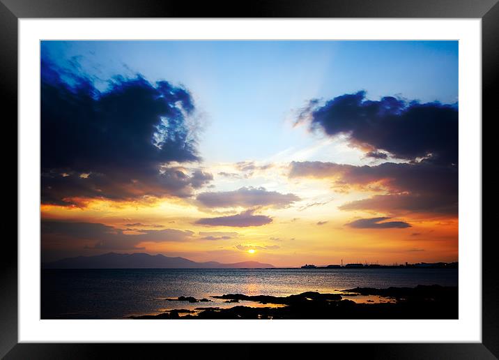 Saultcoats Sunset Framed Mounted Print by james mclachlan