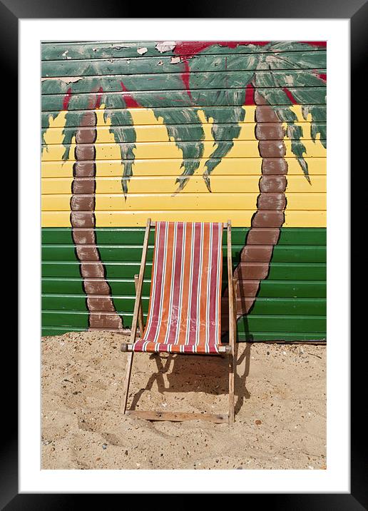Deckchair and palm trees Framed Mounted Print by Stephen Mole