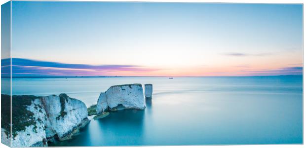 Sunrise at Old Harry Rocks Canvas Print by Kevin Browne