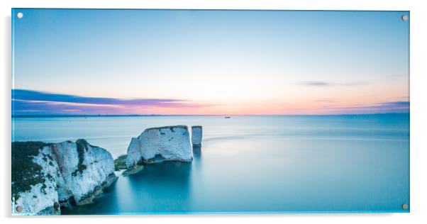 Sunrise at Old Harry Rocks Acrylic by Kevin Browne