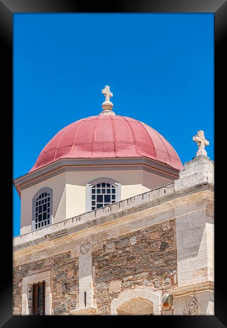 Dome of Saint George Church in Lerapetra Framed Print by Antony McAulay