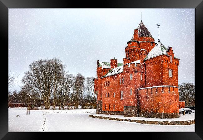 Hjularod Castle in Winter Framed Print by Antony McAulay