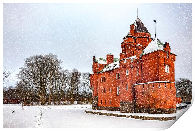 Hjularod Castle in Winter Print by Antony McAulay
