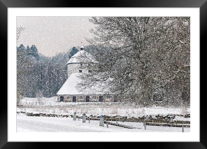 Hovdala Castle Gatehouse in the Snow Framed Mounted Print by Antony McAulay