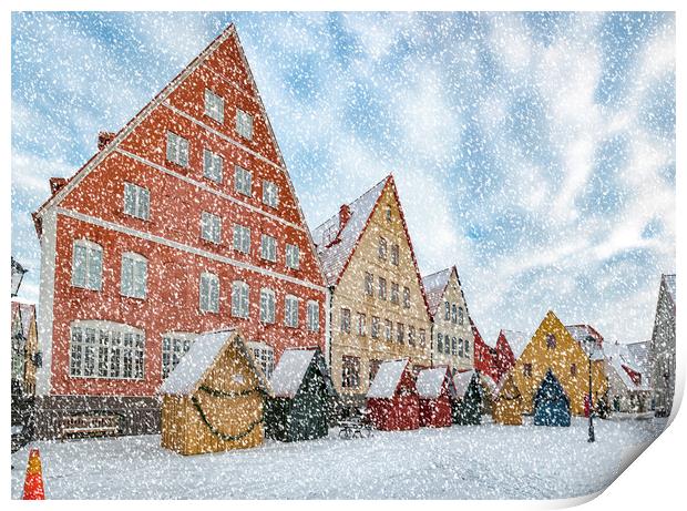 Jakriborg in Heavy Snow Print by Antony McAulay