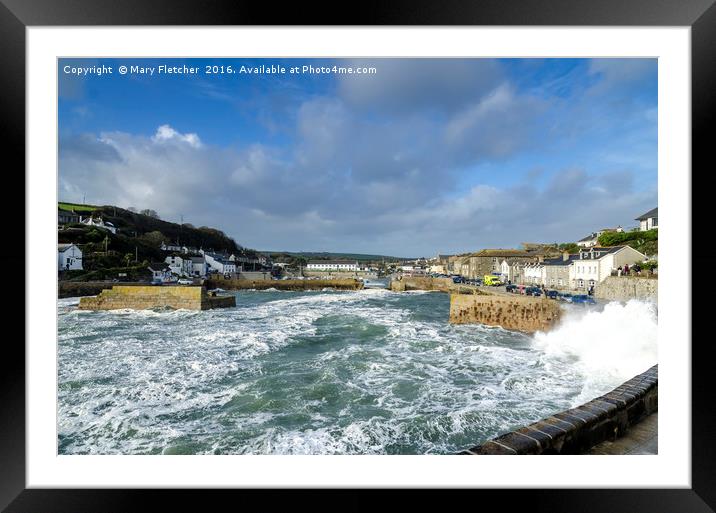 Porthleven Harbour, Cornwall Framed Mounted Print by Mary Fletcher