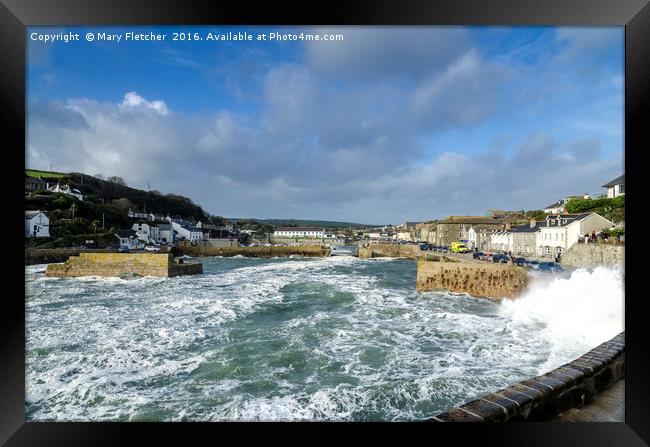 Porthleven Harbour, Cornwall Framed Print by Mary Fletcher