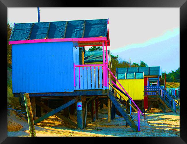 Beach Huts Framed Print by David French