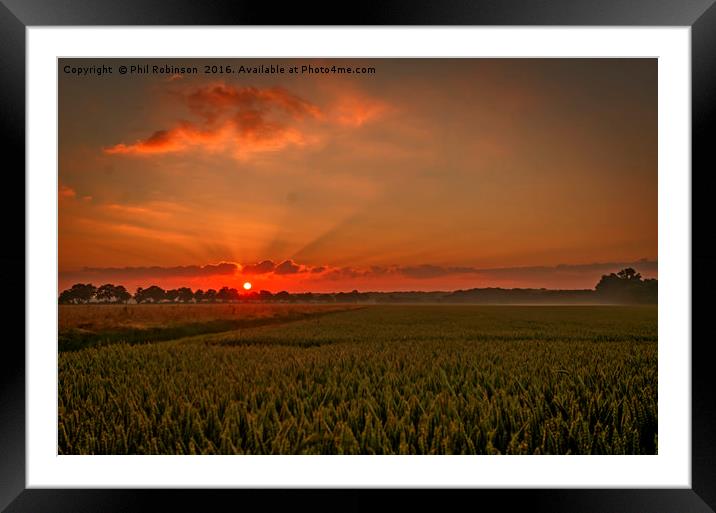 A lovely sunset landscape  Framed Mounted Print by Phil Robinson