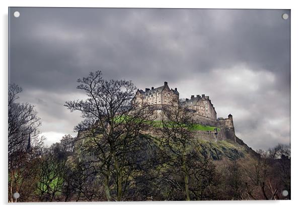 Edinburgh Castle Acrylic by Ann Garrett