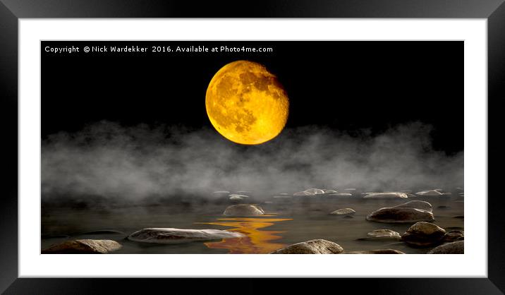 The Full Strawberry Moon. Framed Mounted Print by Nick Wardekker
