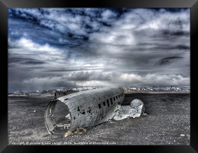 Plane crash wreckage, near Vik, Iceland Framed Print by yvonne & paul carroll