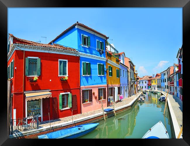  Burano Canal     Framed Print by Michael Oakes