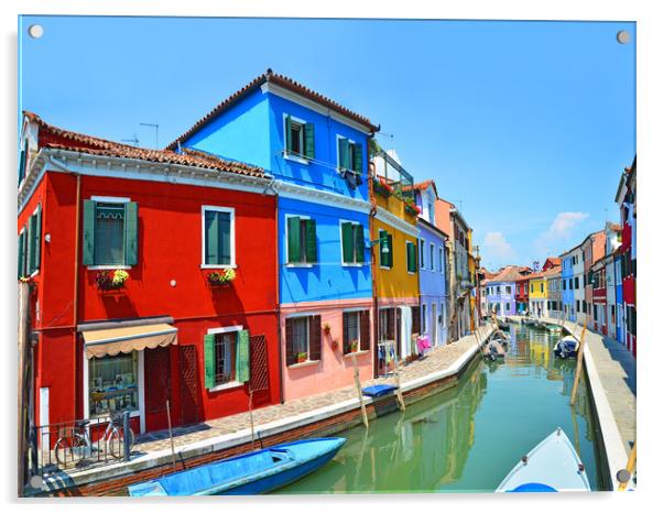  Burano Canal     Acrylic by Michael Oakes