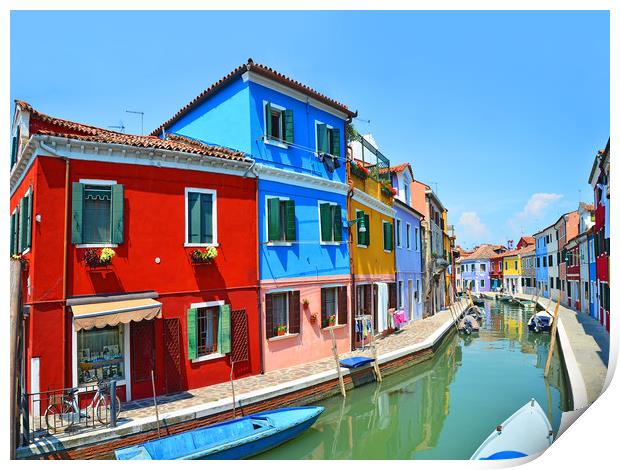  Burano Canal     Print by Michael Oakes