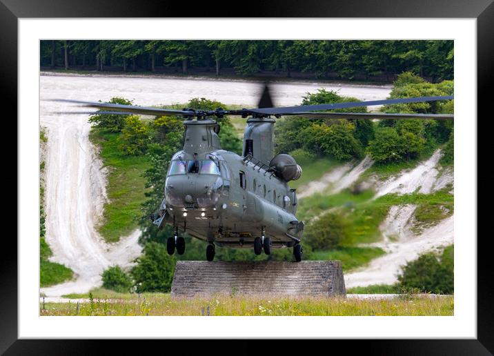Chinook Helicopter Framed Mounted Print by Oxon Images