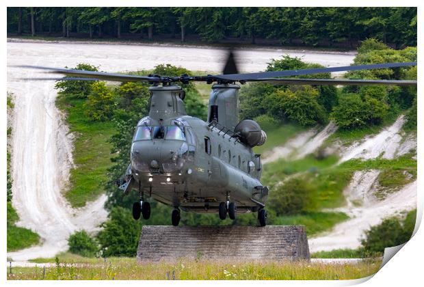 Chinook Helicopter Print by Oxon Images