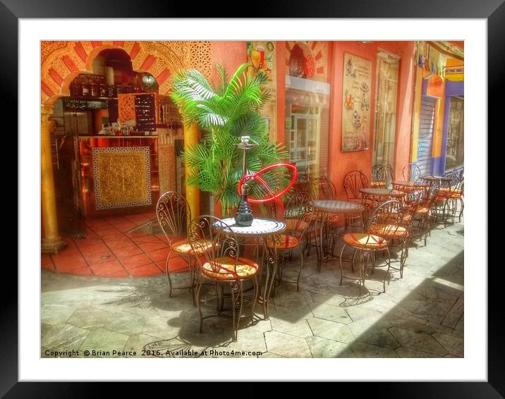Cafe Malaga Framed Mounted Print by Brian Pearce