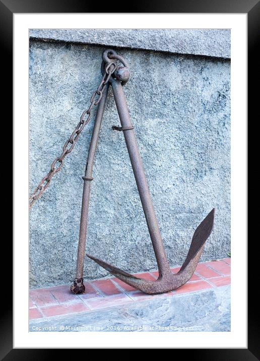 Anchor with chain Framed Mounted Print by Massimo Lama