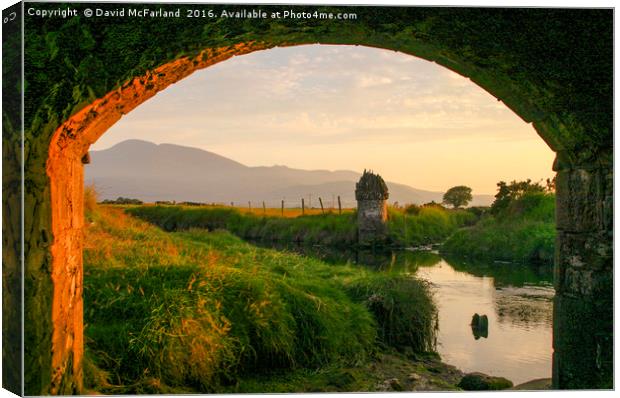 Twilight in the Mourne Mountains Canvas Print by David McFarland