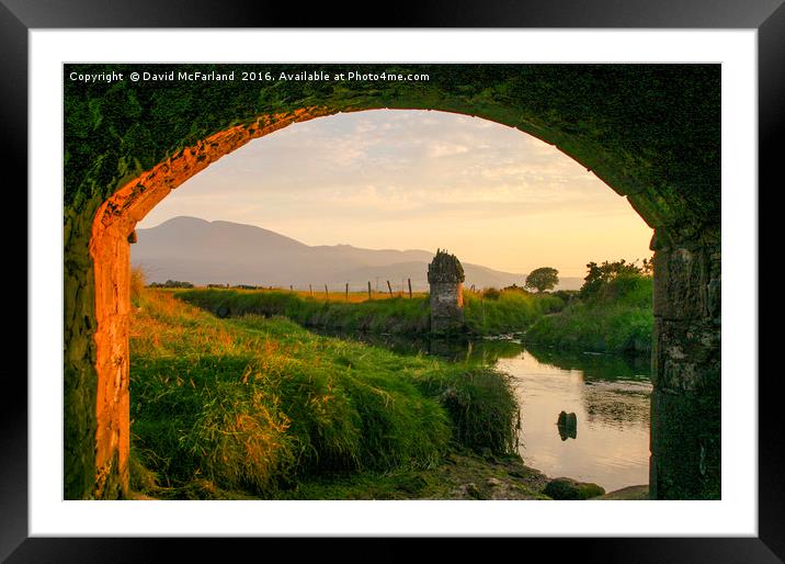 Twilight in the Mourne Mountains Framed Mounted Print by David McFarland
