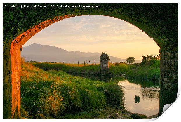 Twilight in the Mourne Mountains Print by David McFarland