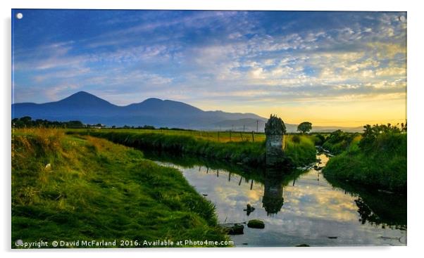 Evening time in the Mournes Acrylic by David McFarland