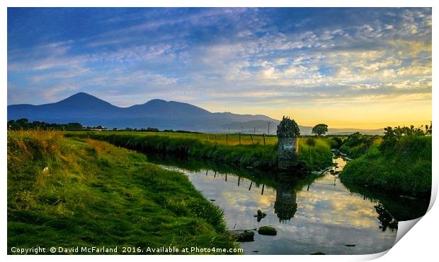 Evening time in the Mournes Print by David McFarland