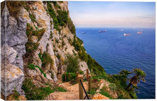 Mediterranean Steps Gibraltar Canvas Print by Wight Landscapes