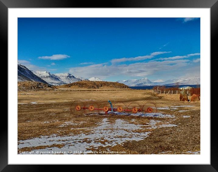 Remote farm, East Fjords, Iceland Framed Mounted Print by yvonne & paul carroll