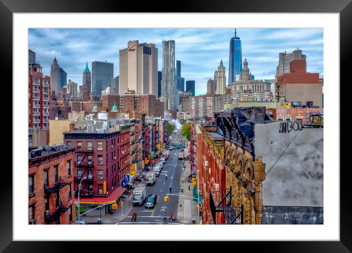 New York Looking over Chinatown Framed Mounted Print by peter tachauer