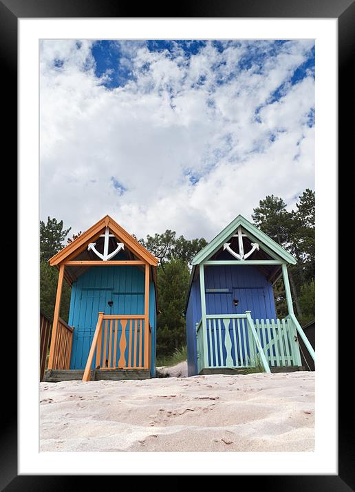 A pair od Beach Huts Framed Mounted Print by Stephen Mole