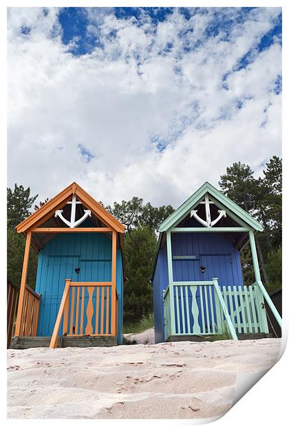 A pair od Beach Huts Print by Stephen Mole