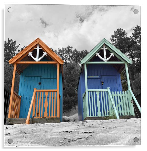 Wells beach huts Acrylic by Stephen Mole