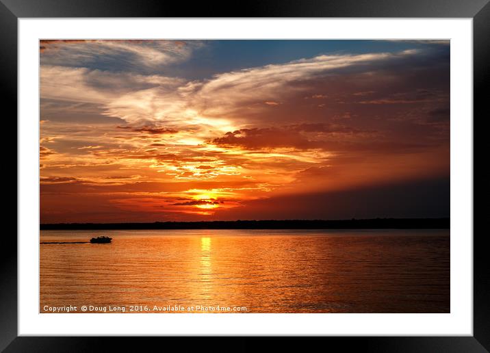 Lake Sunset Framed Mounted Print by Doug Long